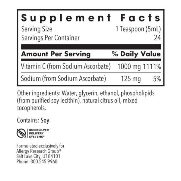 Allergy Research Group liposomal C botella de perfil