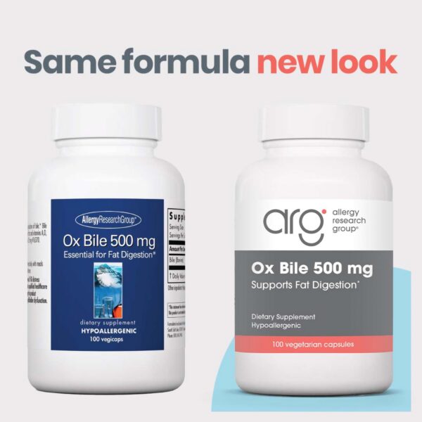 Etiqueta frontal Ox Bile 500 mg