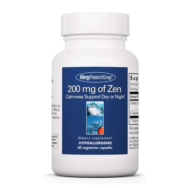 Frente del envase Allergy Research Group Zen GABA L-Theanine