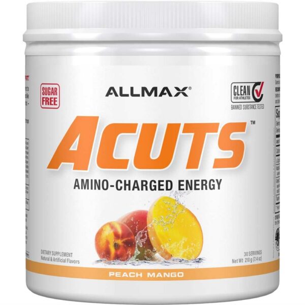 Frente de AllMAX A:CUTS Bebida con aminoácidos Peach Mango 7.4 oz