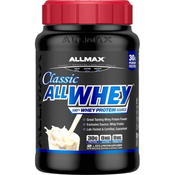 frente del envase AllWhey Classic vainilla 2 lb
