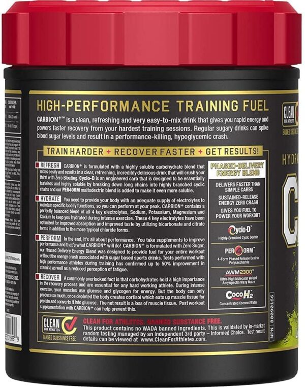 Frasco CARBION+ con etiqueta frontal