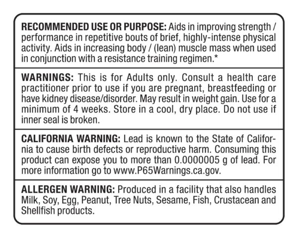 Frasco de ALLMAX Creatina monohidrato con etiqueta