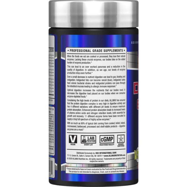 Version 1.0.0 ALLMAX Digestive ENZYMES etiqueta frontal