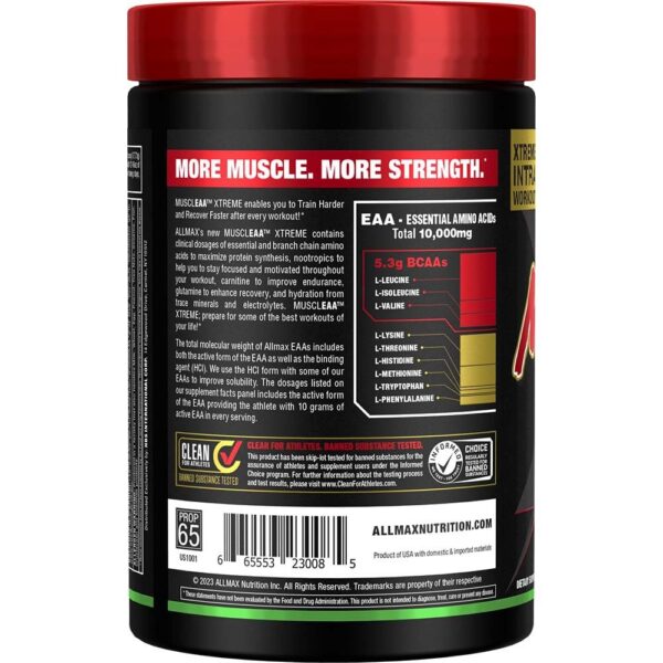 Listado de EAAs y BCAAs en ALLMAX XTREME