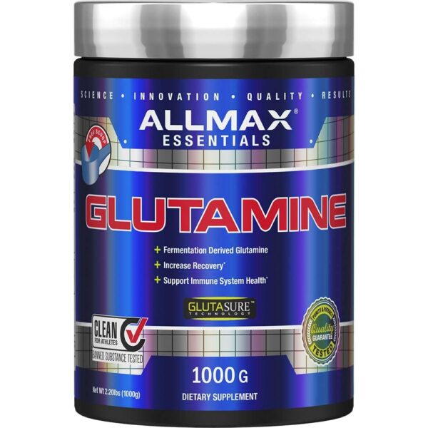 Version 1.0.0 Frontal del envase ALLMAX Nutrition L-Glutamina Polvo