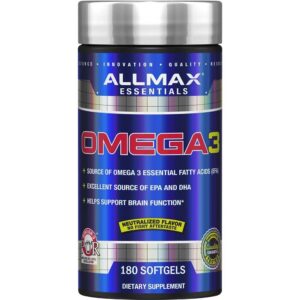 Allmax Omega-3 180 cápsulas botella frontal