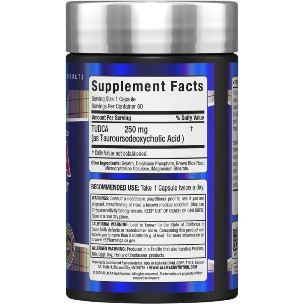 Frasco de Tudca+ con etiqueta