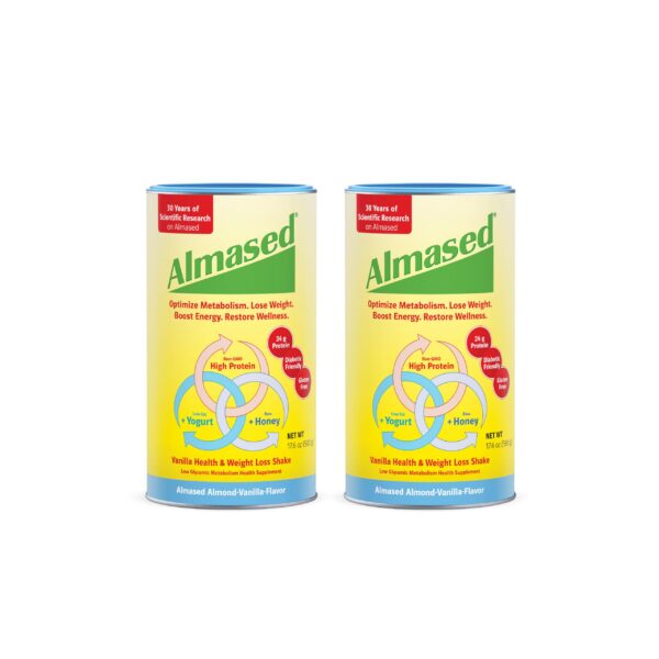 Frente del envase Almased vainilla
