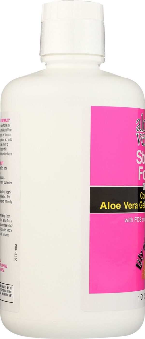 Vista lateral botella Aloe 80 Organics fórmula para estómago