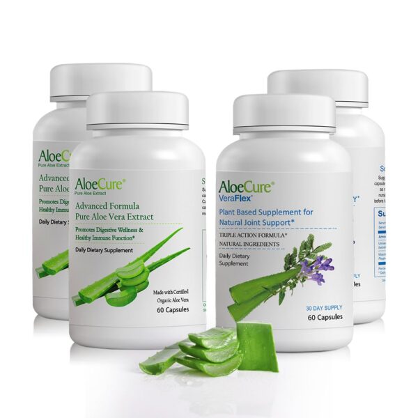 Version 1.0.0 Paquete de cápsulas orgánicas de aloe vera AloeCure para salud digestiva
