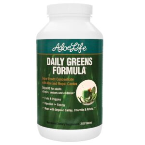 Aloe Life Daily Greens tabletas suplemento orgánico antioxidantes