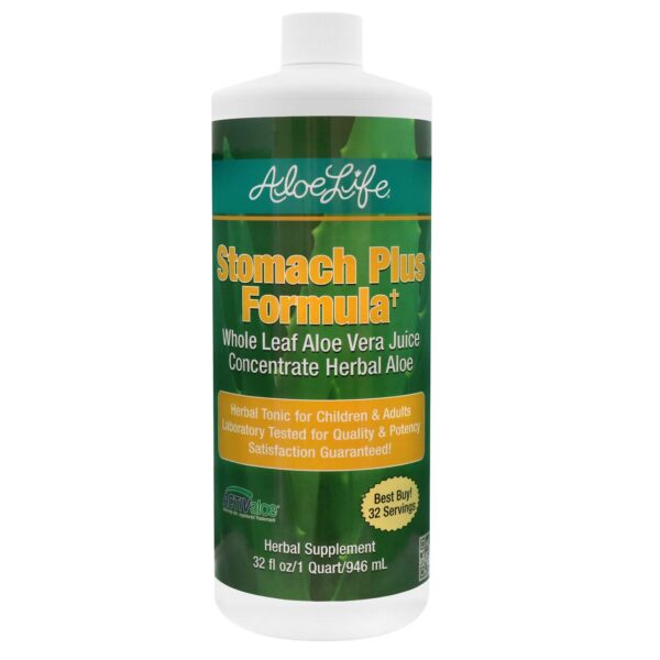 Version 1.0.0 Aloe Life fórmula Stomach Plus tónico digestivo 32 oz