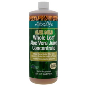 Aloe Life jugo de aloe vera hoja entera botella frontal 32 oz