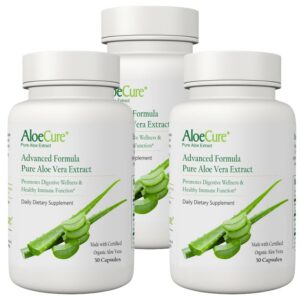 AloeCure cápsulas orgánicas aloe vera para equilibrio y bienestar digestivo
