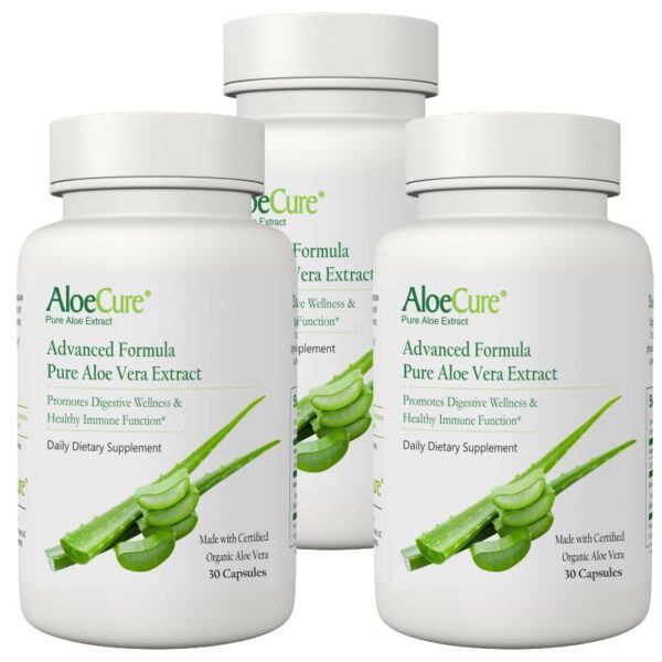 AloeCure cápsulas orgánicas aloe vera para equilibrio y bienestar digestivo