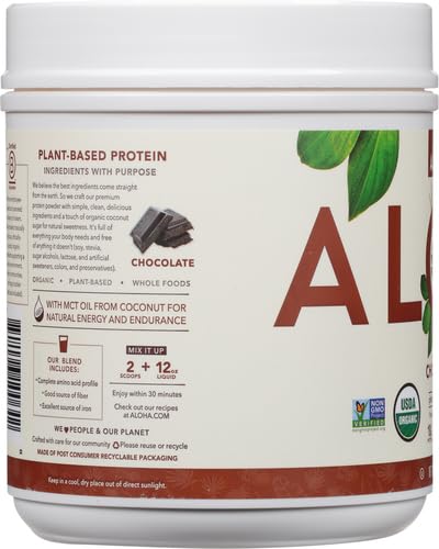 Cucharada con polvo de proteína sabor chocolate