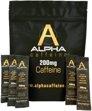 Alpha Caffeine polvo de cafeína pura 200mg paquete 15 sobres
