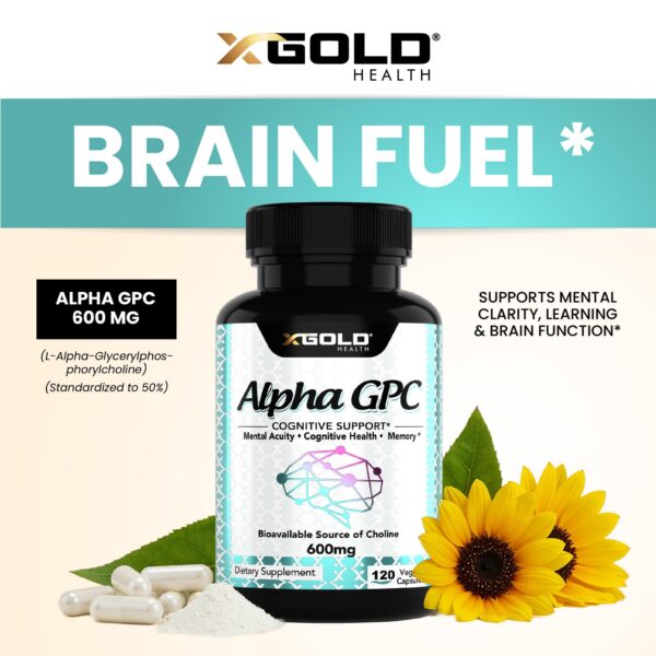 Vista frontal del envase de Alpha GPC