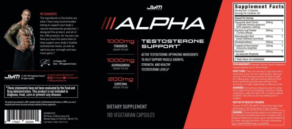 Cápsulas vegetarianas de Alpha JYM