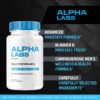Etiqueta frontal Alpha Labs en frasco