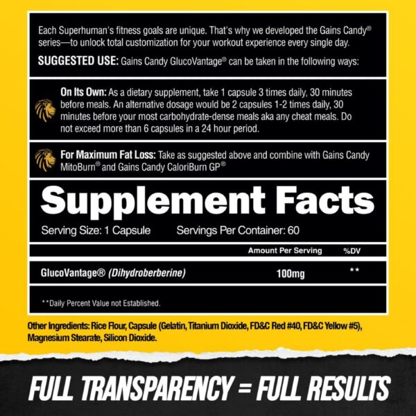 Version 1.0.0 ALPHA LION Gains Candy ingredientes