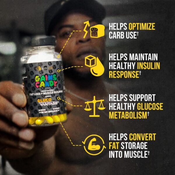 Version 1.0.0 ALPHA LION Gains Candy empaque lateral