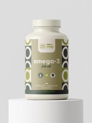 Version 1.0.0 Frente del frasco Alpha & Omega Omega 3 Fish Oil