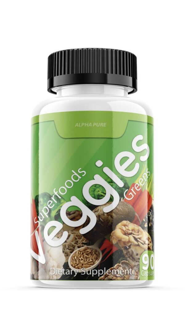 Alpha Pure Superfoods Reds y Greens cápsulas en botella