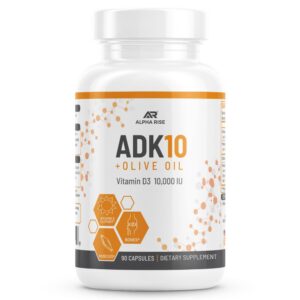 Frasco y etiqueta de Alpha Rise ADK10