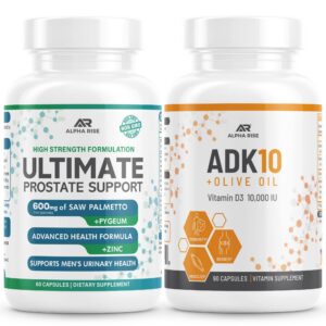 Paquete ALPHA RISE suplemento prostático y vitamina ADK 10