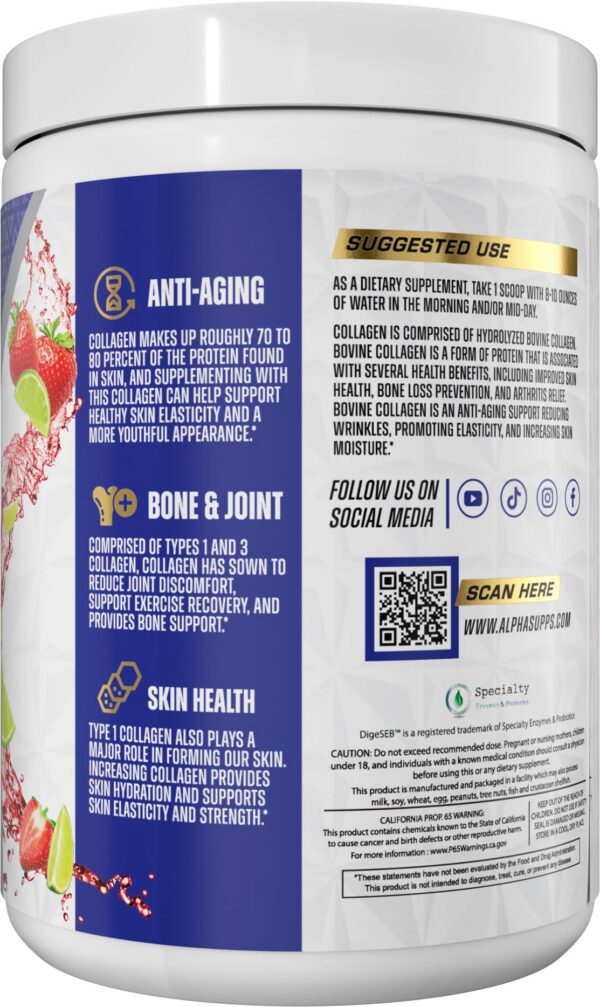 Envase con etiqueta Alpha Supps