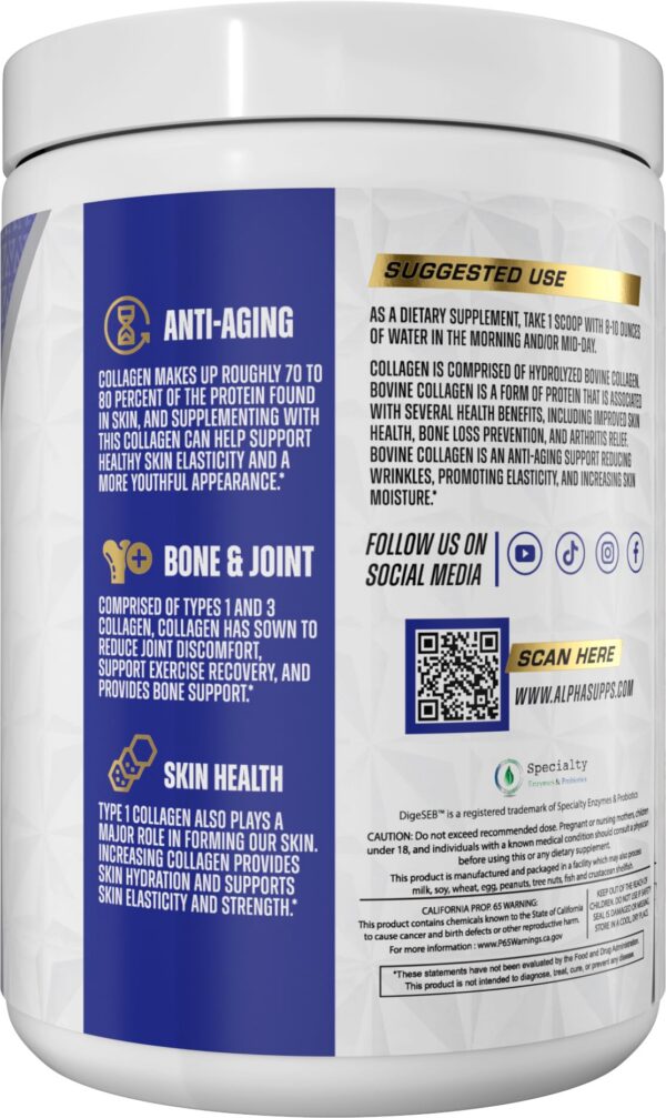 Detalle de etiqueta y ingredientes de colágeno