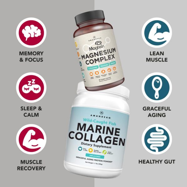 Etiqueta de Magnesium Complex y Marine Collagen Bundle