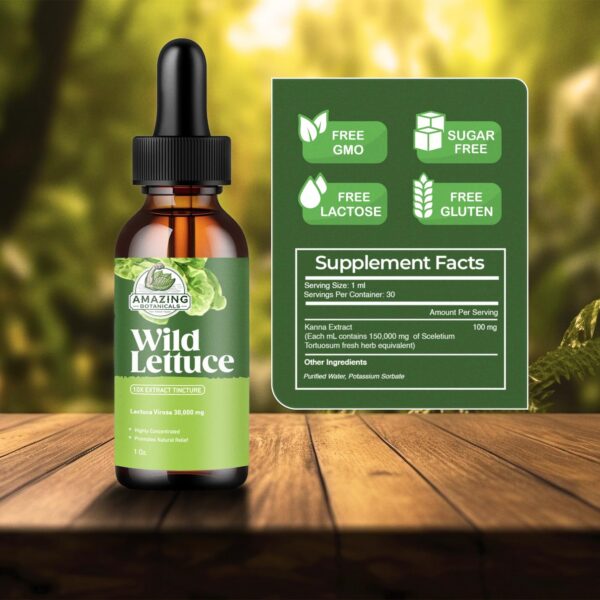 Frasco fronta tintura Amazing Botanicals lechuga silvestre