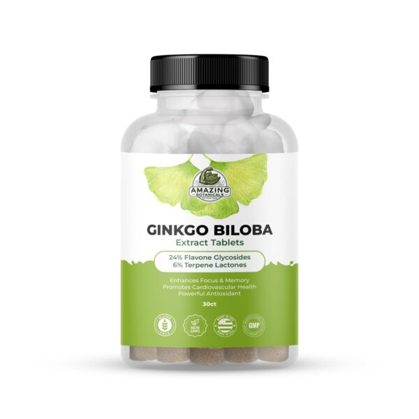 Version 1.0.0 Amazing Botanicals Ginkgo Biloba tabletas extracto certificado 30 unidades