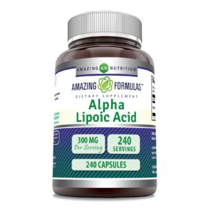 Frasco de Amazing Formulas Alpha Lipoic Acid 300 mg
