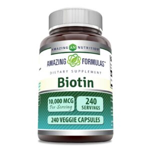 Amazing Formulas Biotina 10000mcg frasco cápsulas vegetales
