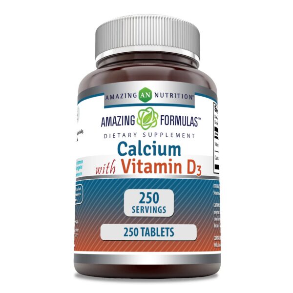 Frente de la caja de Amazing Formulas Calcium con D3