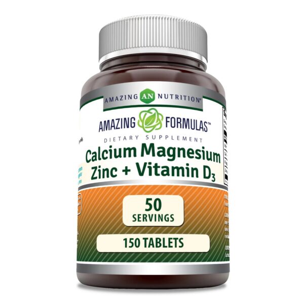 Version 1.0.0 Etiqueta frontal de Amazing Formulas Calcium Magnesium Zinc + D3