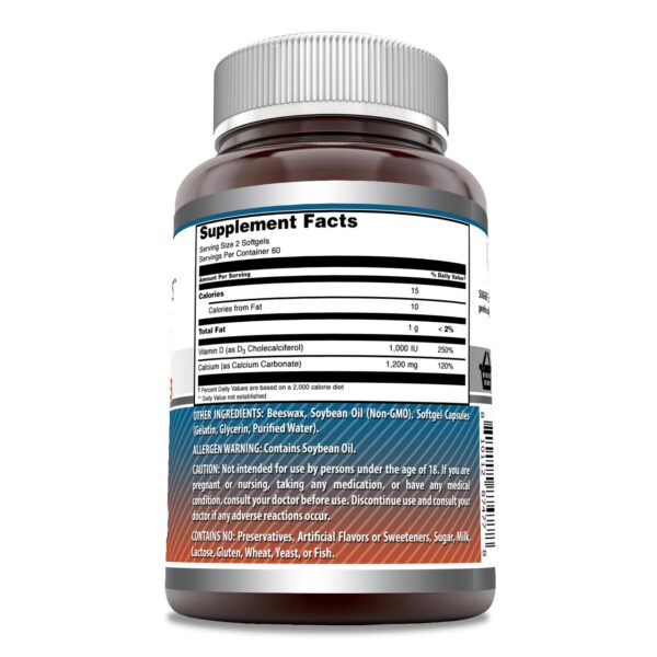 Frasco y caja de Amazing Formulas Calcio D3