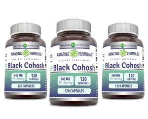 Version 1.0.0 Amazing Formulas cohosh negro suplemento 120 cápsulas botella