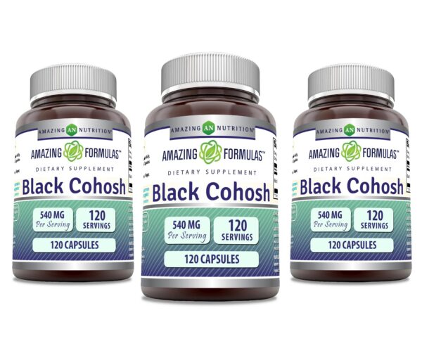 Amazing Formulas cohosh negro suplemento 120 cápsulas botella