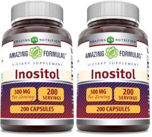 Frasco de Inositol 500 mg 200 cápsulas
