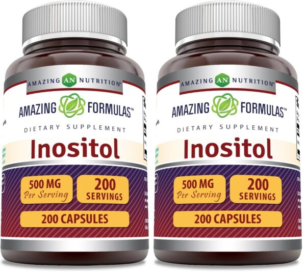 Frasco de Inositol 500 mg 200 cápsulas