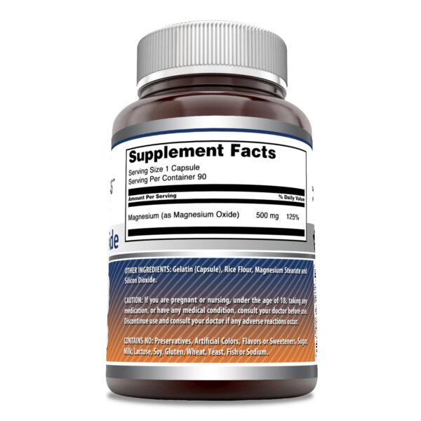 Etiqueta del producto Magnesio Oxido 500 mg