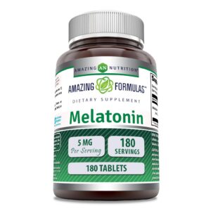 Version 1.0.0 amazing formulas melatonina suplemento 5mg envase frontal