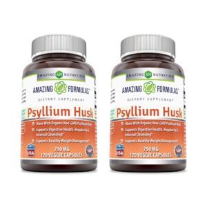 Amazing Formulas psyllium cáscara 750mg botella frontal