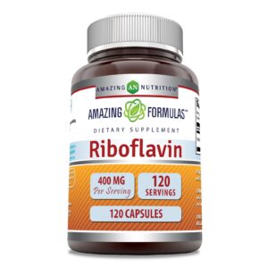 Amazing Formulas Riboflavina 400 mg frasco con 120 cápsulas