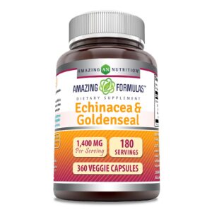 Amazing Formulas suplemento echinacea y goldenseal 360 cápsulas vegetales
